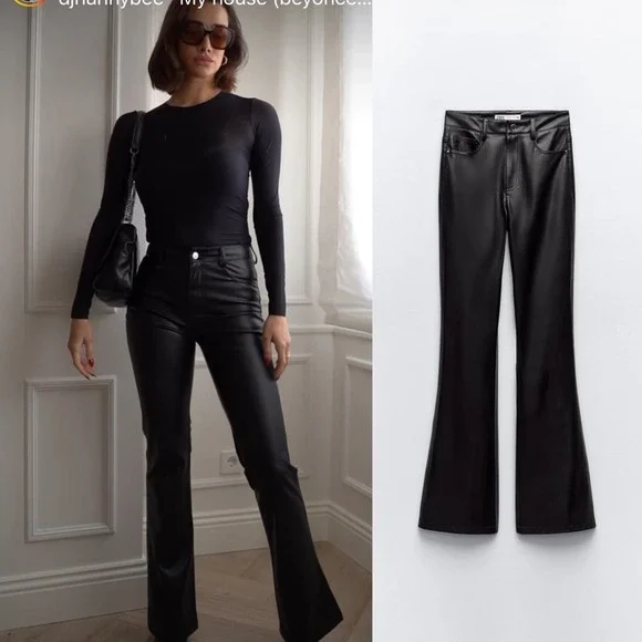 パンツ ZARA fake leather flarepants bell bottom Zara | Pants & Jumpsuits | Zara Faux Leather Flared Pants
